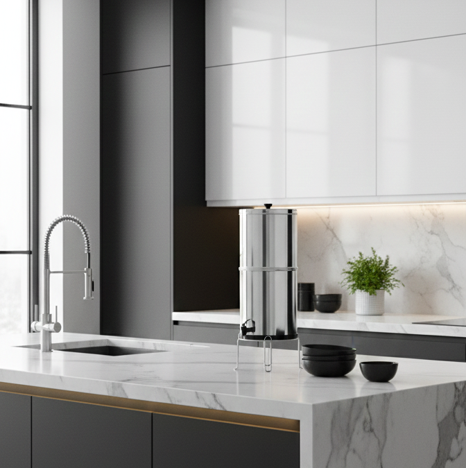 Stainless steel gravity water purifier